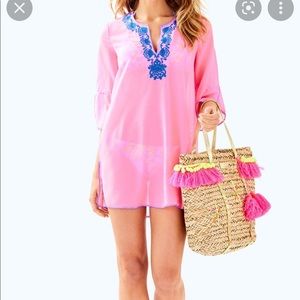Lilly Pulitzer pink Piet cover up in size small